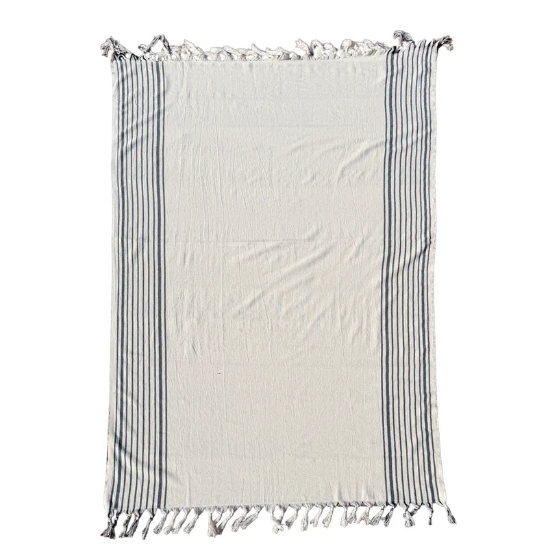 Ivory Shore Open Stripe Pesh (Embroidered) view 2