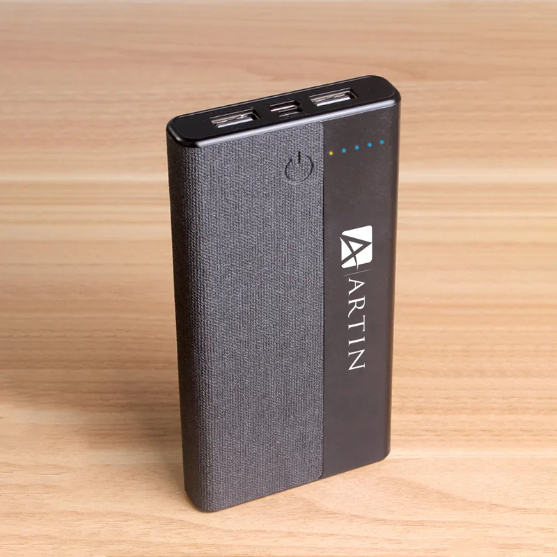 10,000 mAh Coated Linen Wireless Charger and Power Bank view 5