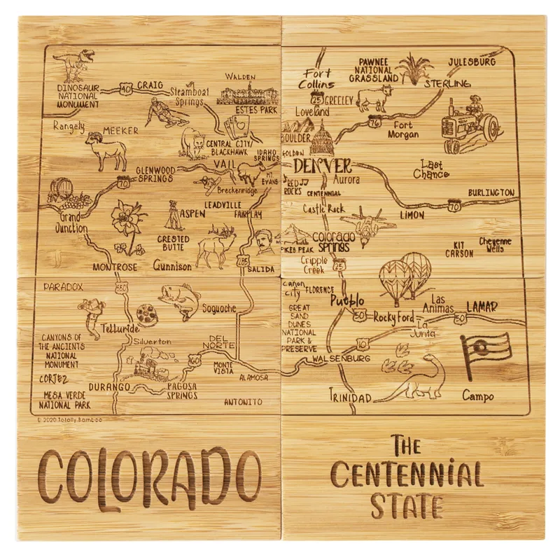 Colorado Puzzle Coaster Set view 2