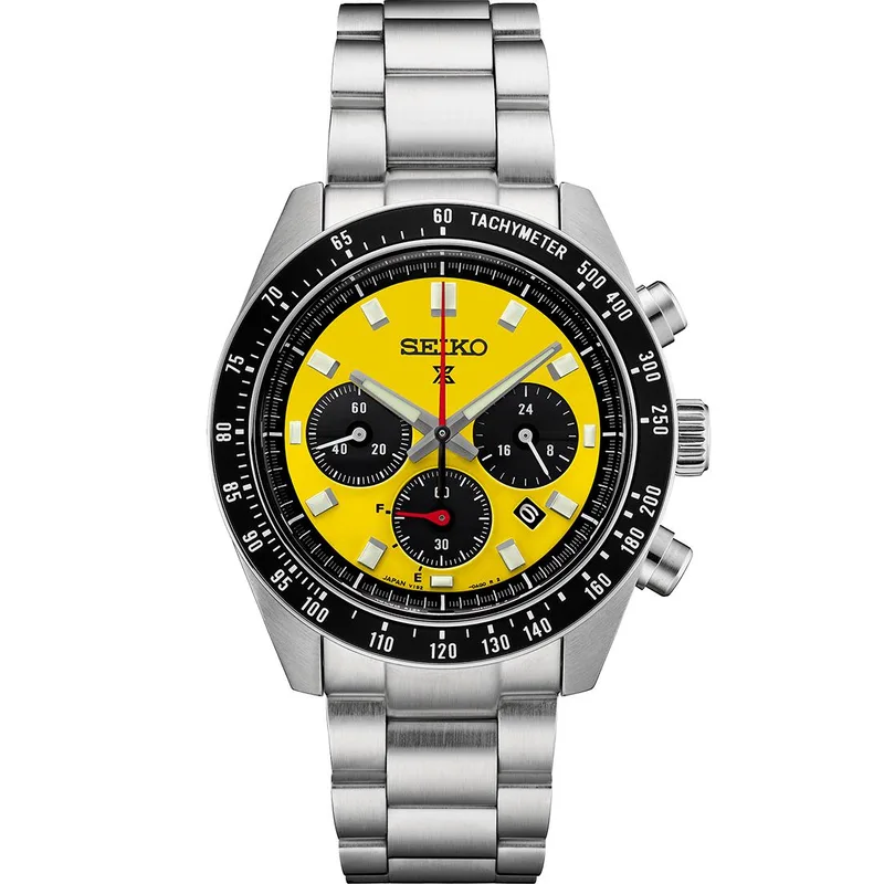 Seiko Watch Prospex Speedtimer Ss Solar Chrono Yellow Dial U.S. Se