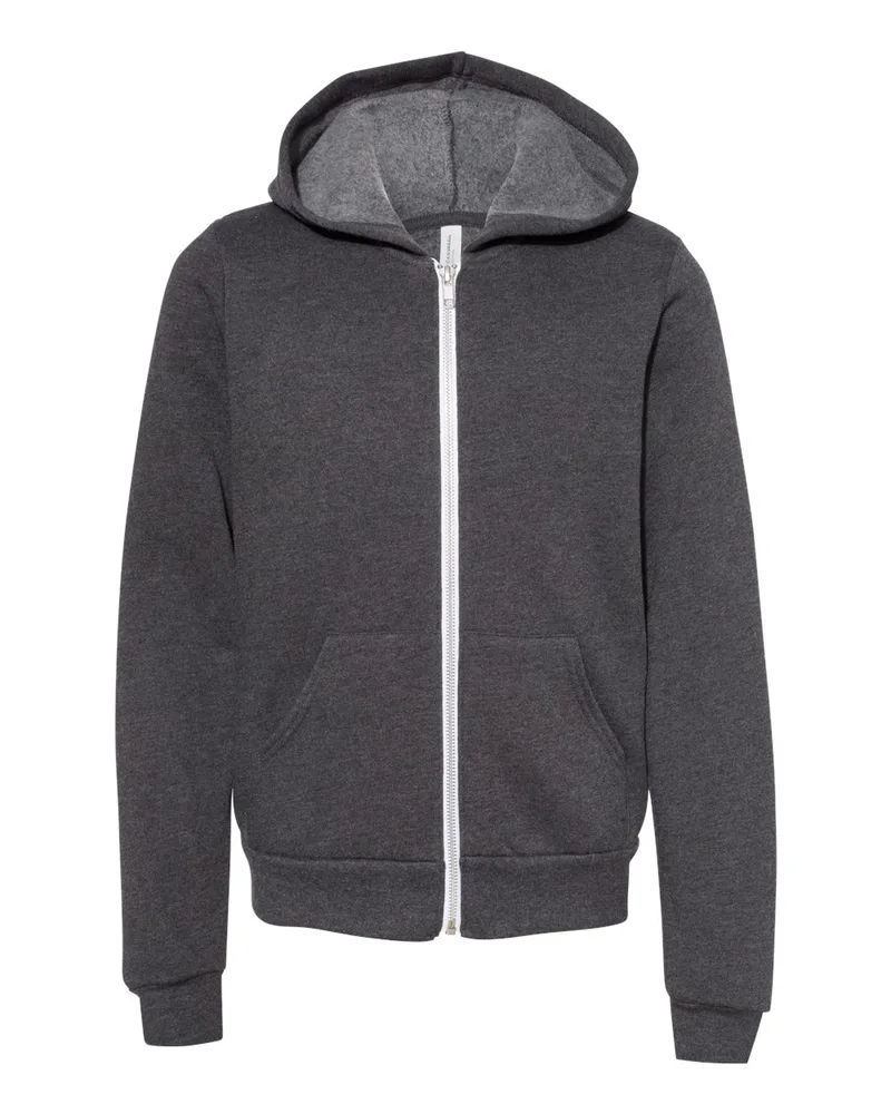 Bella + Canvas Youth Sponge Fleece Full-Zip Hoodie view 3