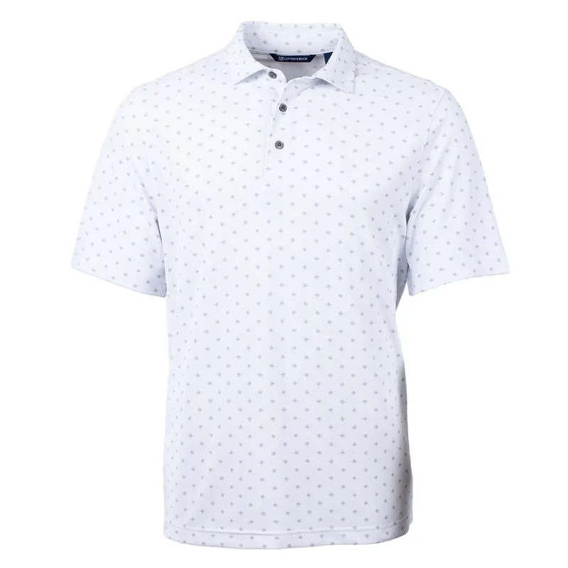 Cutter & Buck Virtue Eco Pique Tile Print Recycled Mens Big & Tall Polo view 3