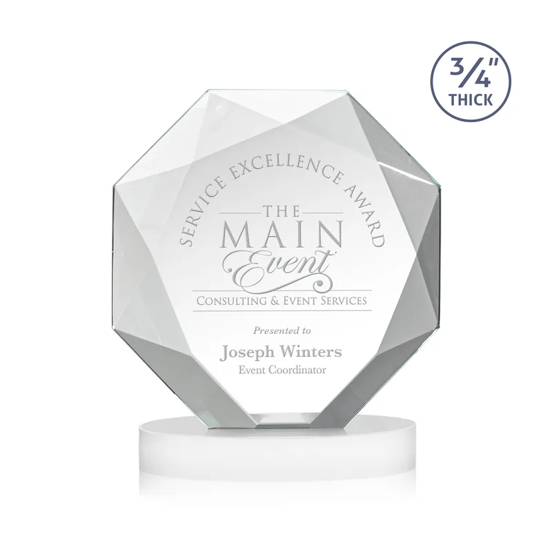 Deep Etch, Alberton base, White, 6" x 8" x 2.75"