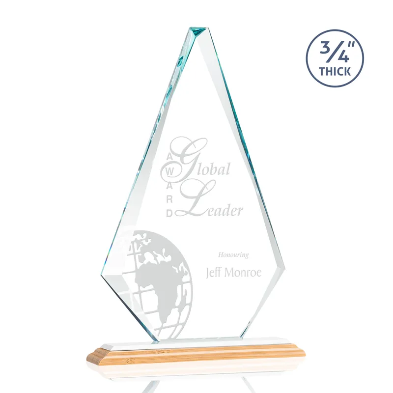 Deep Etch, Standard base, Bamboo, White, 10" x 15.25" x 3"