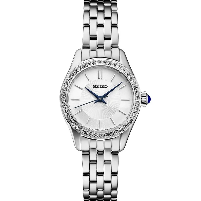 Seiko Watch Crystals Ss Quartz White Dial