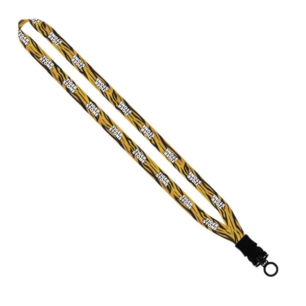 1/2" Dye-Sublimated Lanyard with Plastic Snap-Buckle Release and Plastic O-Ring view 2