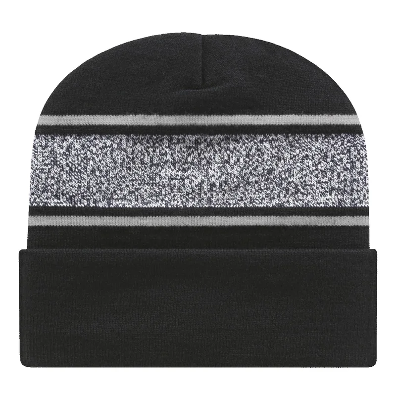 Variegated Striped Knit Cap with Cuff view 7