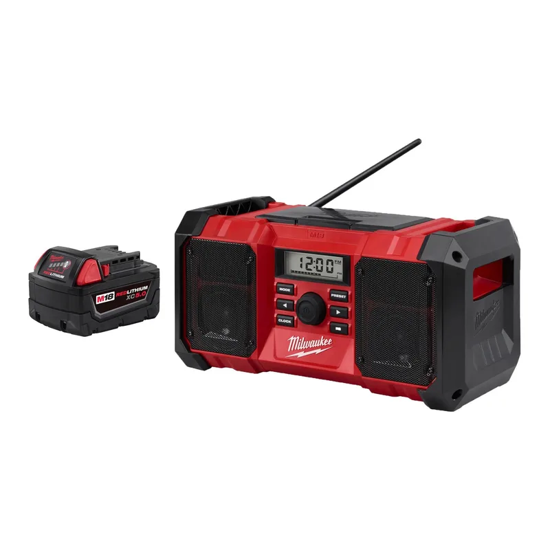 Milwaukee M18 Jobsite Radio W/ M18 Redlithium Xc5.0 Battery Pack