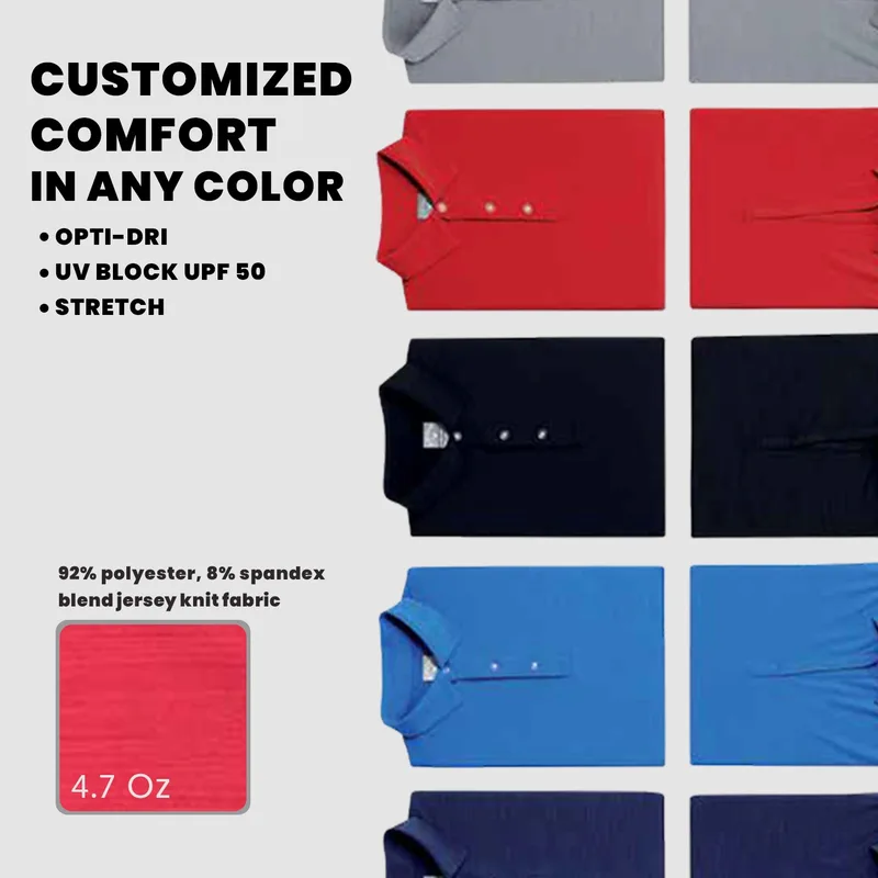 Callaway® Opti-Shield Tonal Performance Men's Polo Shirt with Custom Logo view 5