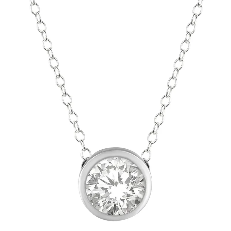 Jilco Inc Round Diamond Bezel Necklace