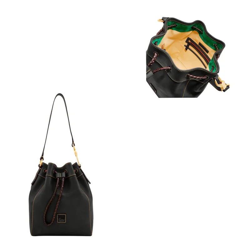 Dooney & Bourke Black Florentine Hattie Drawstring