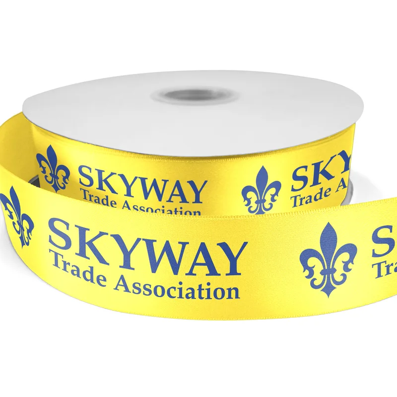1 1/2" Bridal Satin Ribbon - 25yd Roll - Foil Print view 7