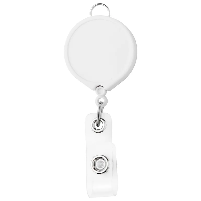 Large Face Retractable Badge Reel w/lanyard attachment - Opaque view 2