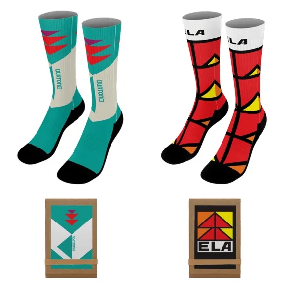 19" Dye-Sublimated Socks (Pair) with Trifold Packaging view 2
