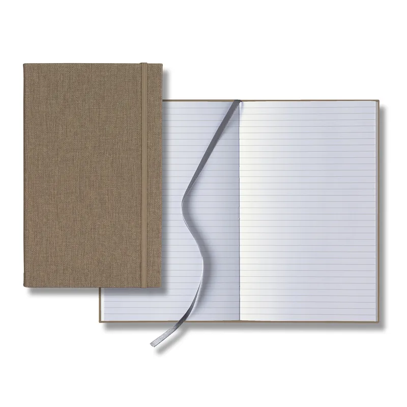 Castelli Linen Banded Medio Lined White Page Journal view 2