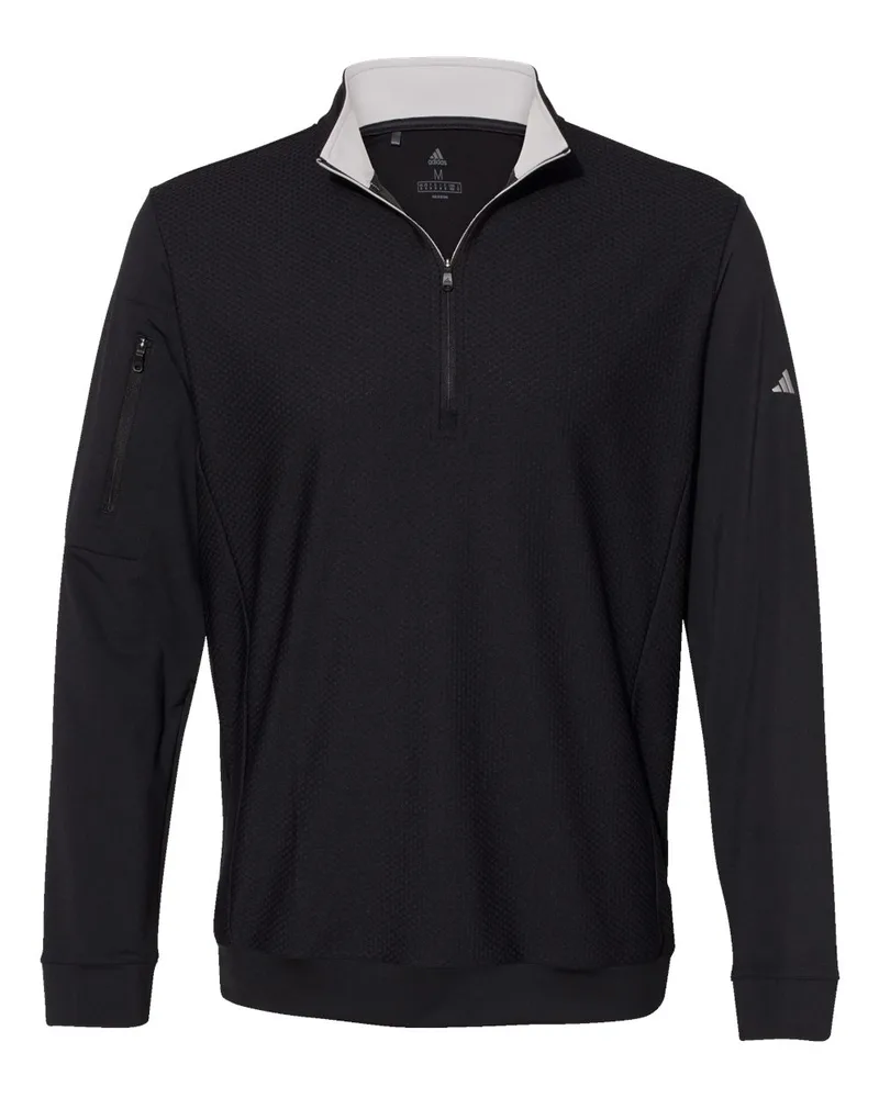 Adidas® Performance Texture Quarter-Zip Pullover Shirt view 3