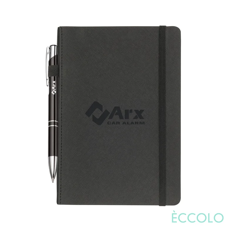 Journal & Clicker Pen, Black/Black