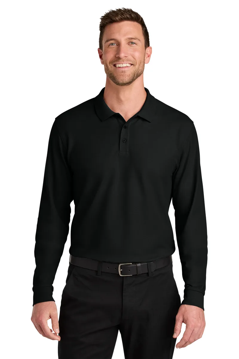 Port Authority® Wearever Signature Pique Long Sleeve Polo view 3