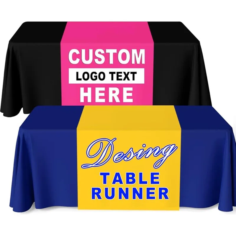 Custom 30" Wide Dye Sublimated Satin Table Runner view 3