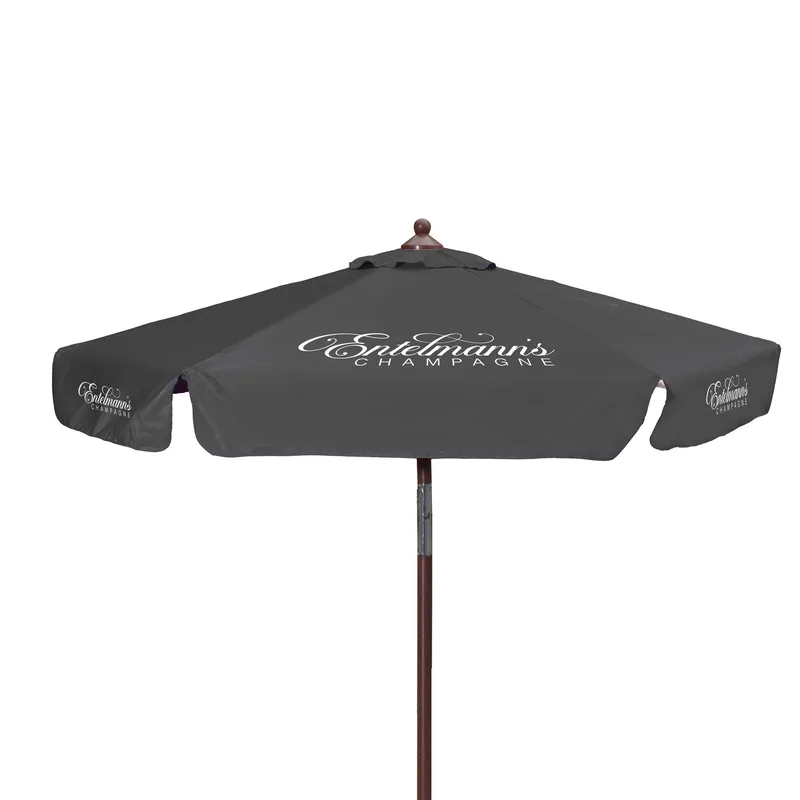 7' Wood Look Tilting Market Umbrella Kit With Valance 6 Imp view 5