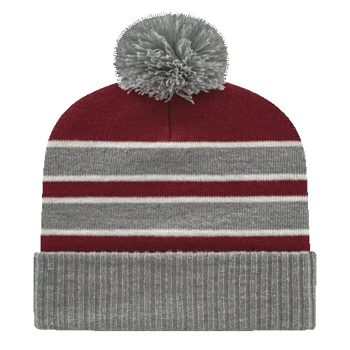 Double Stripe Knit Cap With Ribbed Cuff view 6