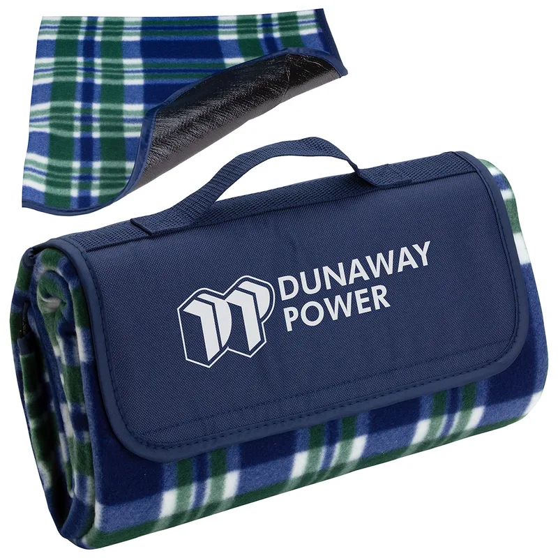 Plaid Barrel Fleece Picnic Blanket view 7