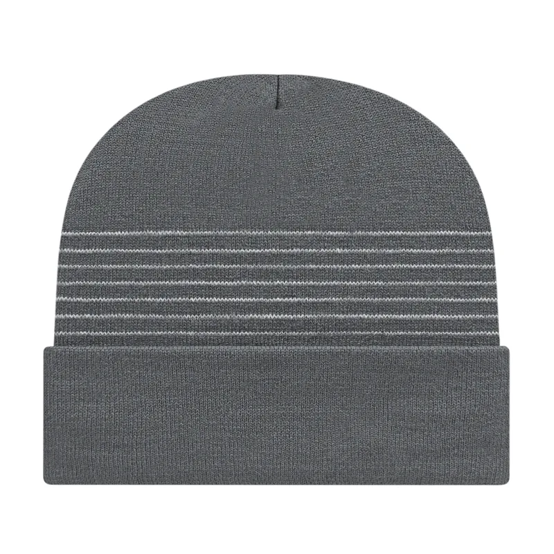 Thin Striped Knit Cap with Cuff view 4