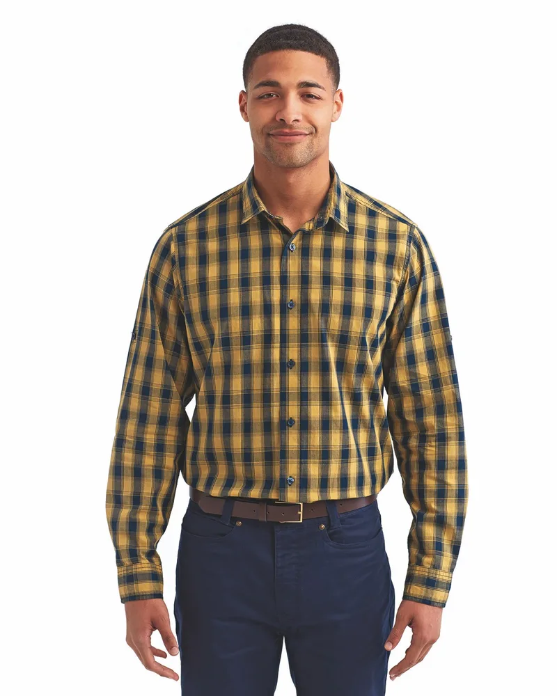 ARTISAN COLLECTION BY REPRIME Men's Mulligan Check Long-Sleeve Cotton Shirt
