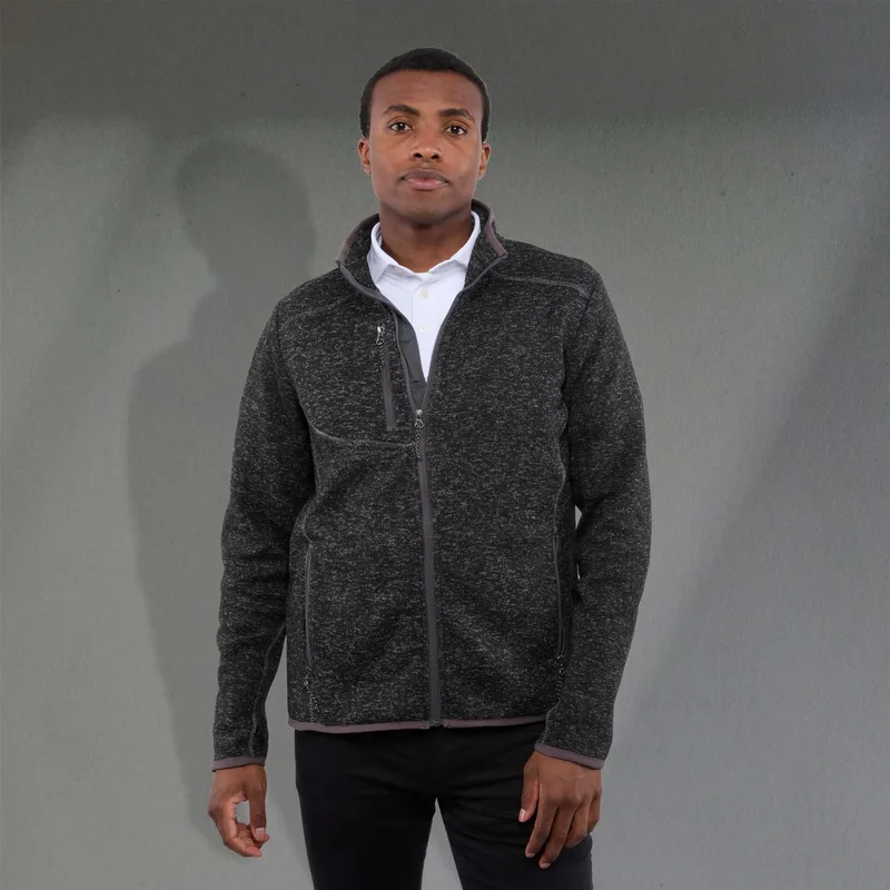 Men's TREMBLANT Sweater Knit Full Zip Jacket with Thumb Holes view 2