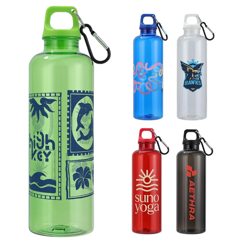 Aloha 25 oz RPET Reusable Translucent Bottle w/ Carabiner view 2