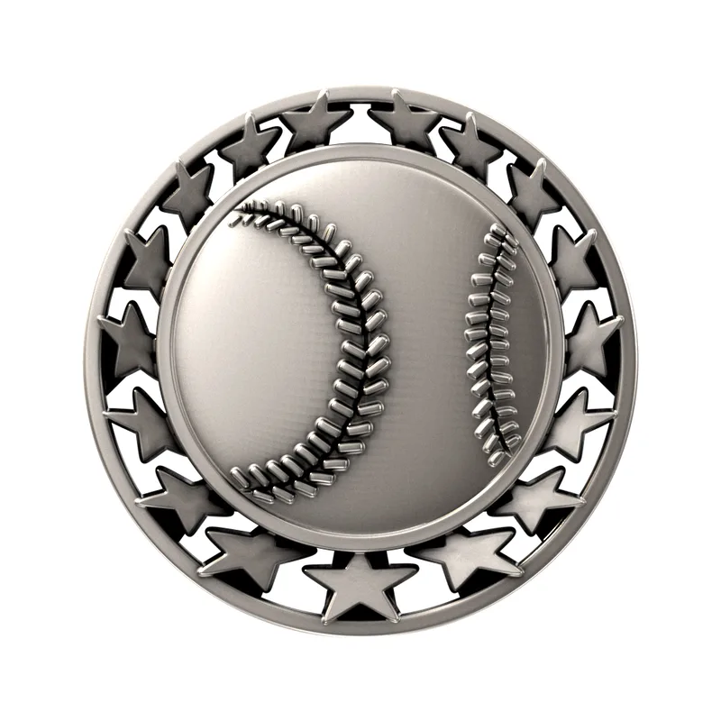 Antique Baseball Star Medal (2-1/2") view 3