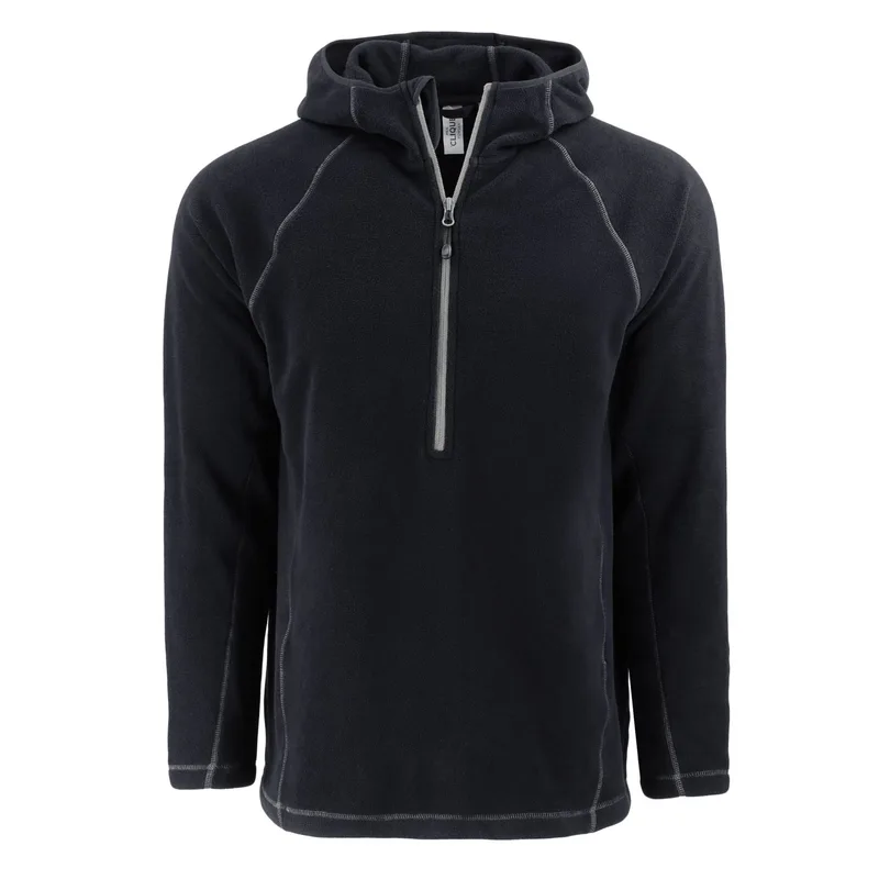 Clique Powder Recycled Fleece Mens Half Zip Hooded Pullover view 2