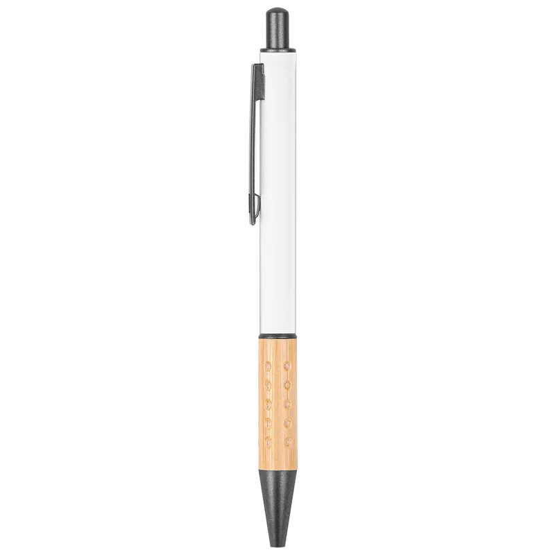 The Gosford Gunmetal Click-Action Ballpoint Pen w/Bamboo Accent view 4