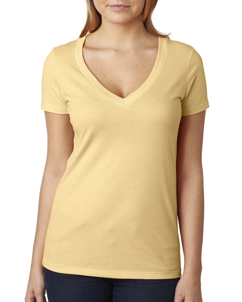 NEXT LEVEL APPAREL Ladies' CVC Deep V-Neck T-Shirt view 2