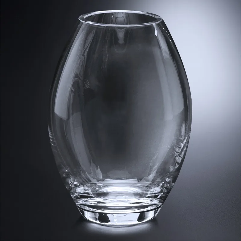Clear Barrel Vase 10-1/2" view 2