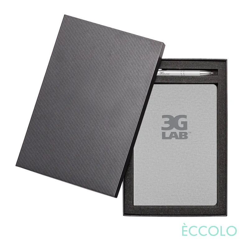 Journal & Clicker Pen Gift Set, Gray/Silver