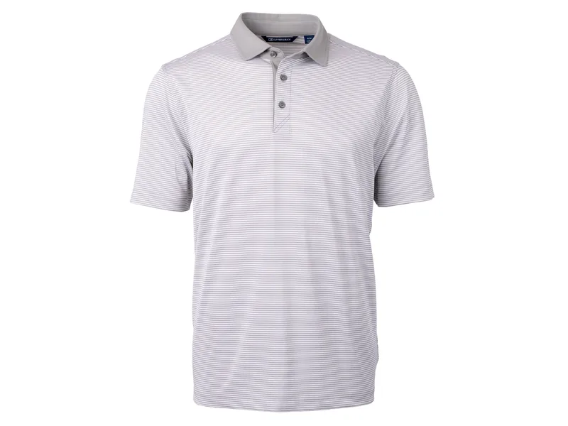 Cutter & Buck Virtue Eco Pique Micro Stripe Recycled Mens Big & Tall Polo view 6