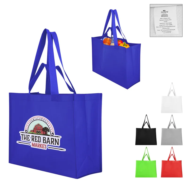 Matte Laminated Recycled Non-woven Dual Handle Shopper Tote Bag view 2
