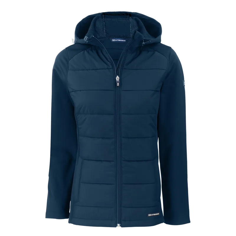 Cutter & Buck Evoke Hybrid Eco Softshell Recycled Full Zip Womens Hooded Jacket view 4