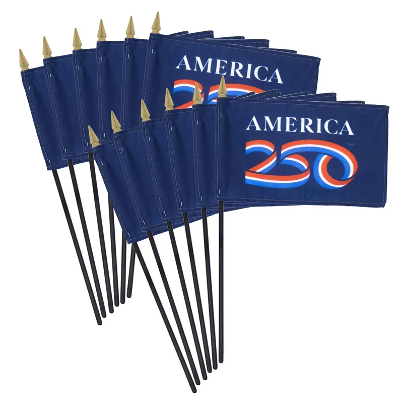 4" x 6" US 250th Anniversary Stick Flag view 5
