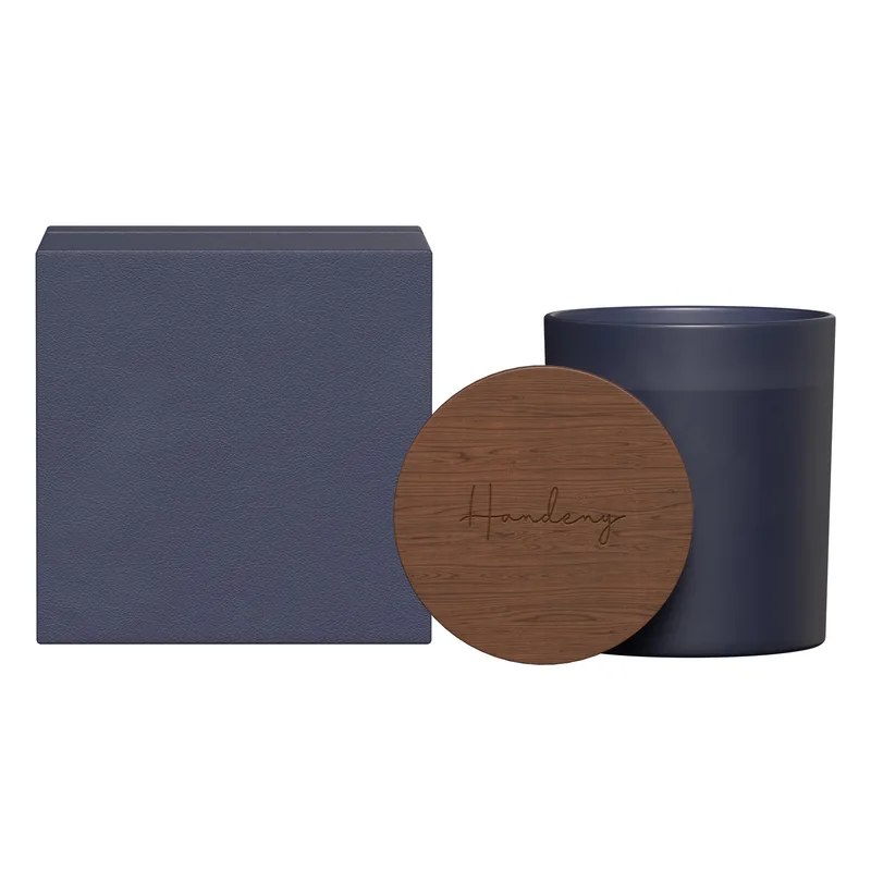 Summit Glass Candle With Acacia Wood Lid view 2