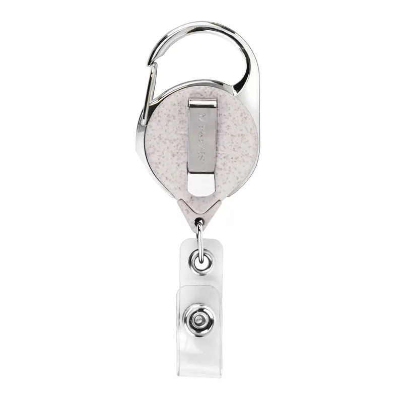 Wheat Straw Carabiner Retractable Badge Reel w/belt clip view 2