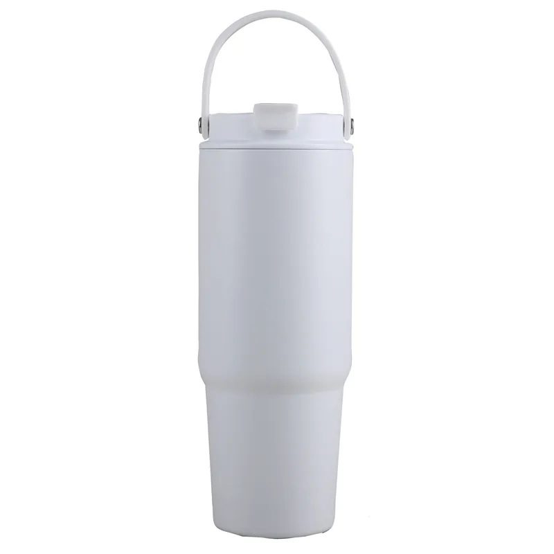 27 Oz. Siam Powder Coated Recycled Stainless Steel Tumbler w/Carrying Handle view 6