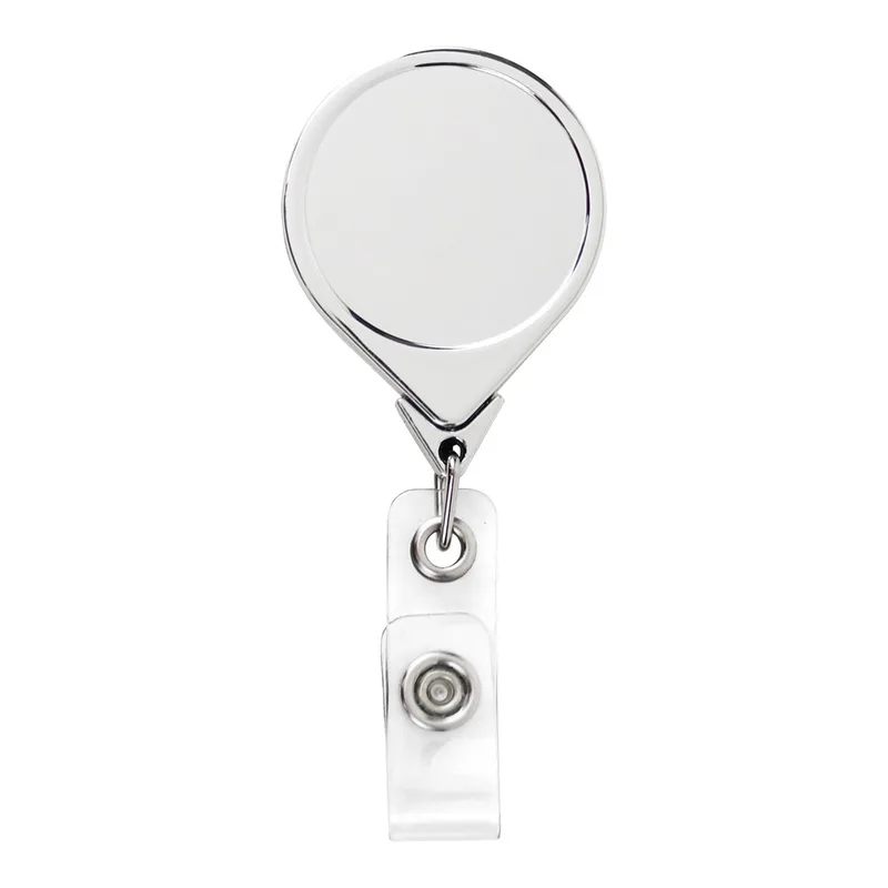 Metallic Finish Jumbo Round Retractable Badge Reel view 2