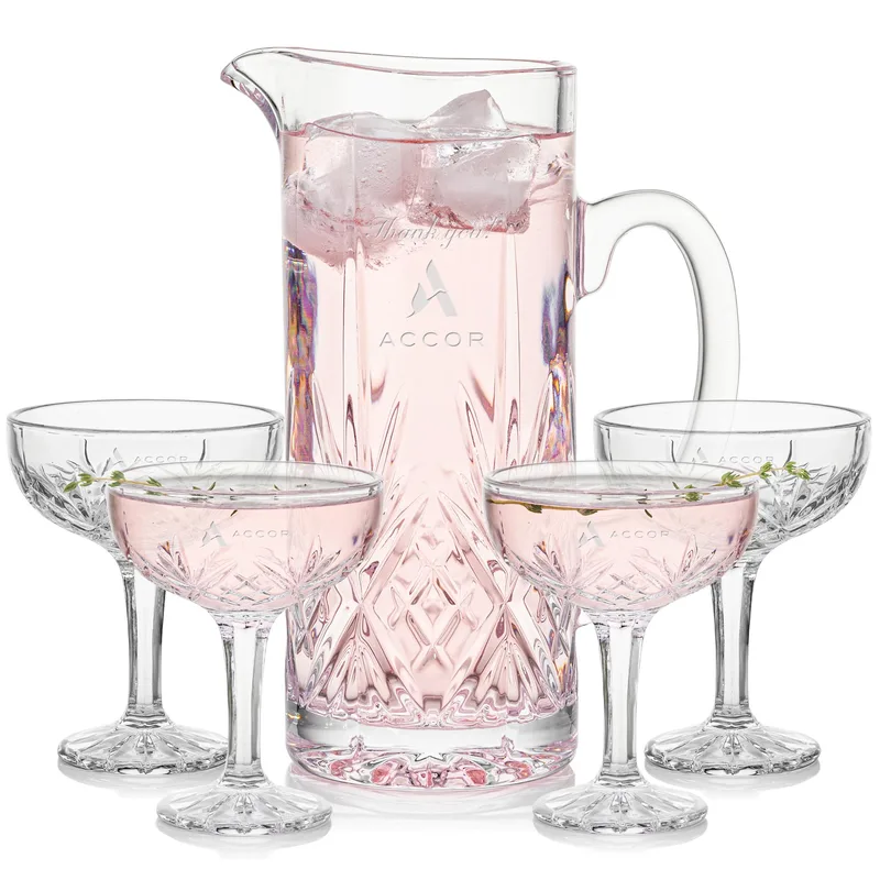 Pitcher & Cocktail Coupes, Pitcher & 4 Cocktail Coupes