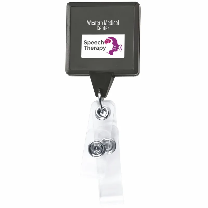 Anti-Microbial Square 2 Strap Retractable Badge Reel view 4