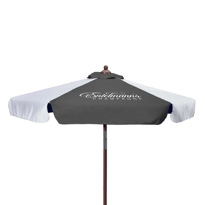 7' Wood Look Tilting Market Umbrella Kit With Valance 1 Imp view 3