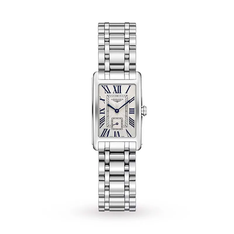 Longines Ladies' Dolcevita Stainless Steel Rectangle Watch Silver Dial