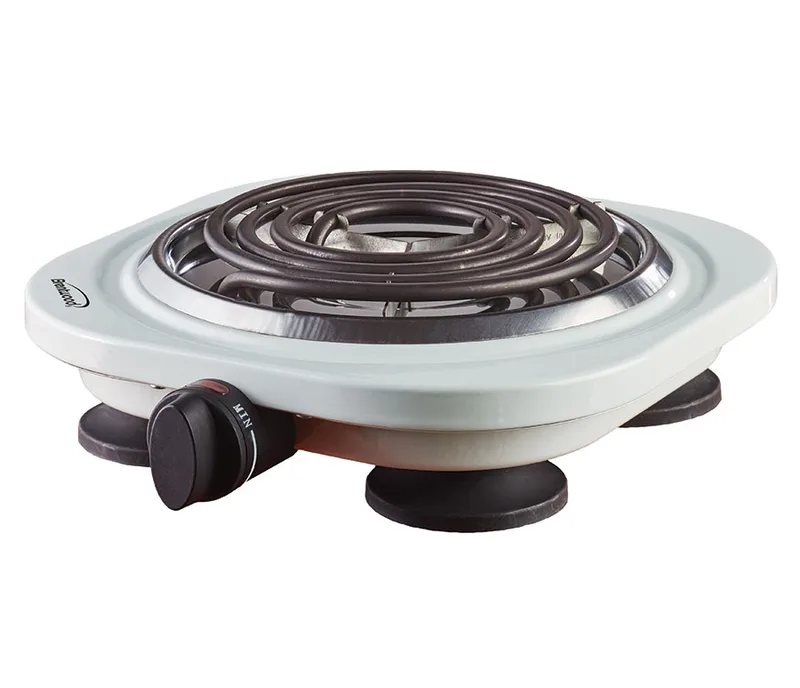 1000w White Electric Single Burner