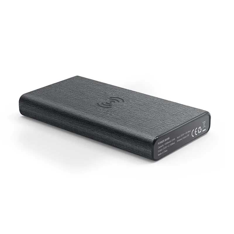 10,000 mAh Coated Linen Wireless Charger and Power Bank view 6